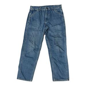 Uniqlo Tapered High Waist Medium Wash Jeans 32